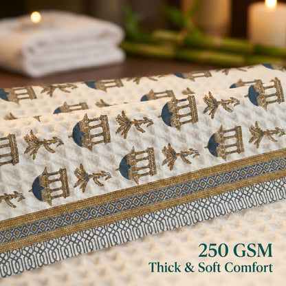 250 GSM Cotton Bath & Hand Towel Set | 1 Bath + 2 Hand Towels