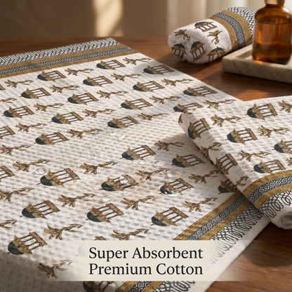250 GSM Cotton Bath & Hand Towel Set | 1 Bath + 2 Hand Towels