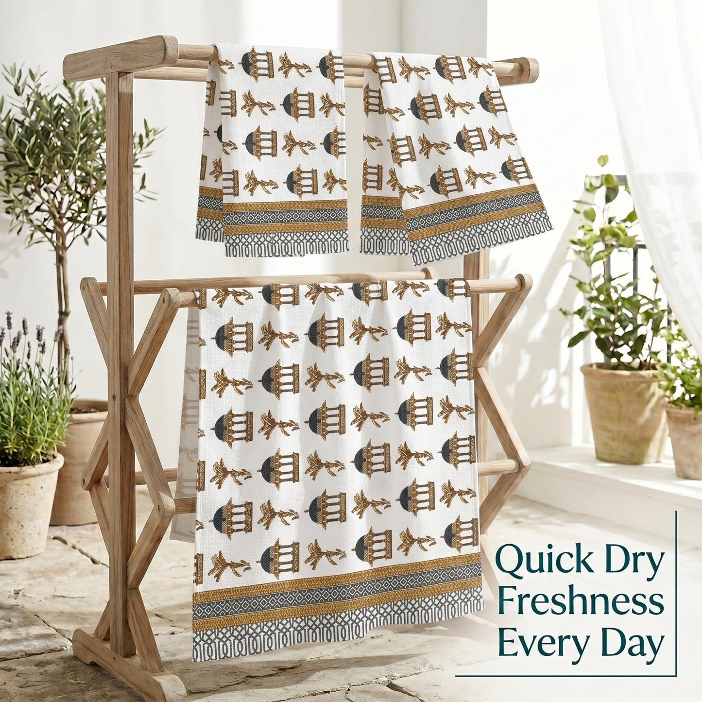250 GSM Cotton Bath & Hand Towel Set | 1 Bath + 2 Hand Towels