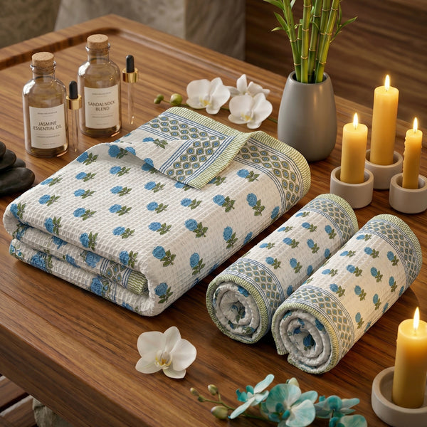 250 GSM Cotton Bath & Hand Towel Set | 1 Bath + 2 Hand Towels