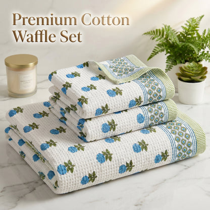 250 GSM Cotton Bath & Hand Towel Set | 1 Bath + 2 Hand Towels