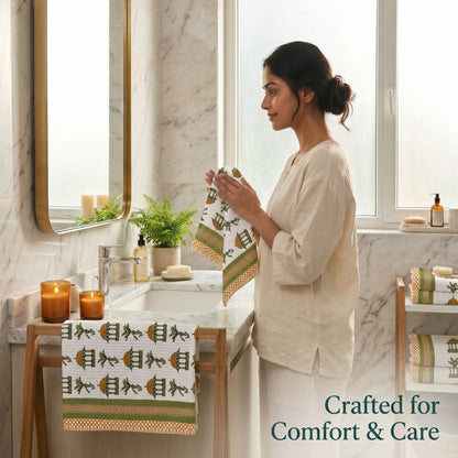 250 GSM Cotton Bath & Hand Towel Set | 1 Bath + 2 Hand Towels