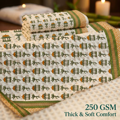 250 GSM Cotton Bath & Hand Towel Set | 1 Bath + 2 Hand Towels