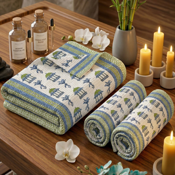 250 GSM Cotton Bath & Hand Towel Set | 1 Bath + 2 Hand Towels