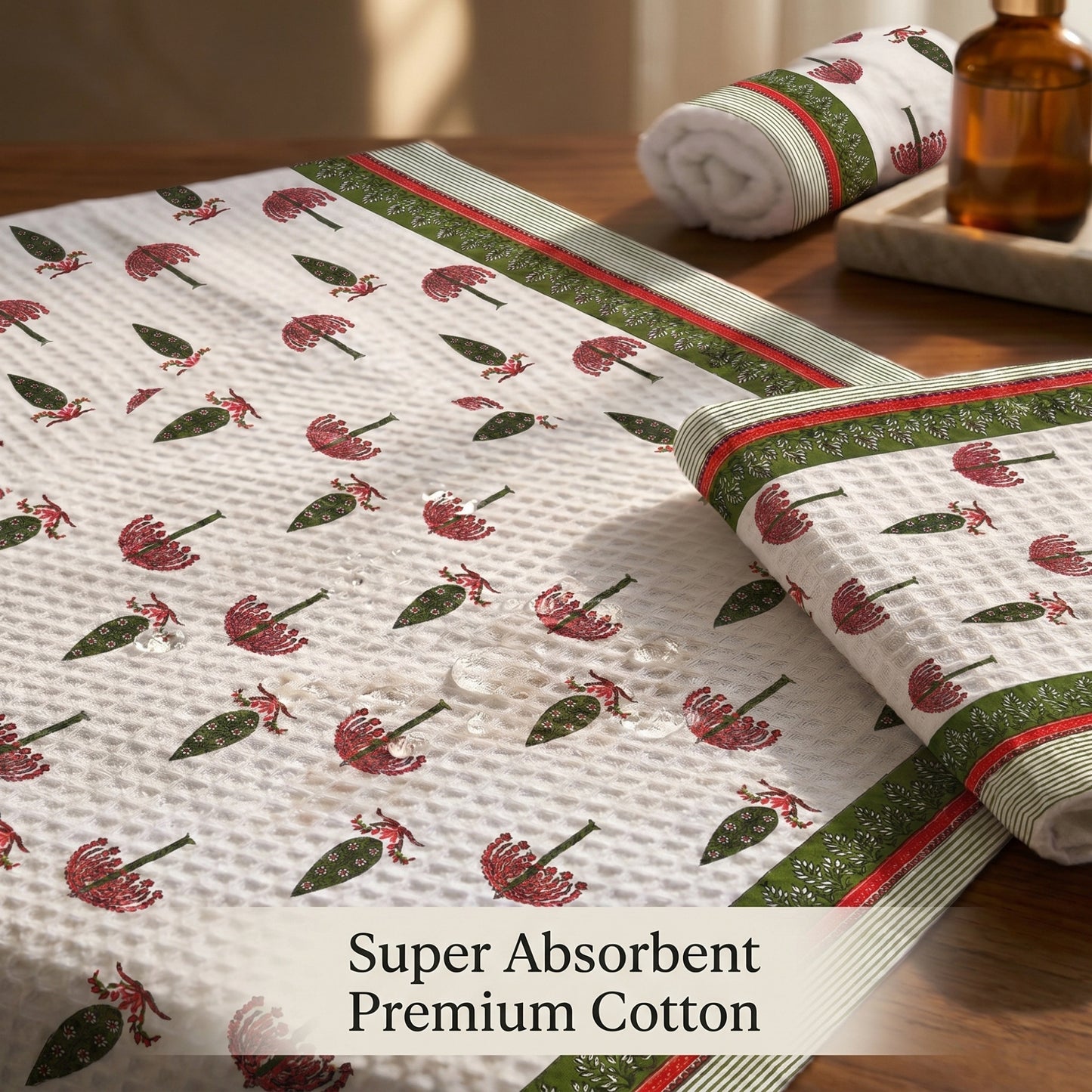 250 GSM Cotton Bath & Hand Towel Set | 1 Bath + 2 Hand Towels