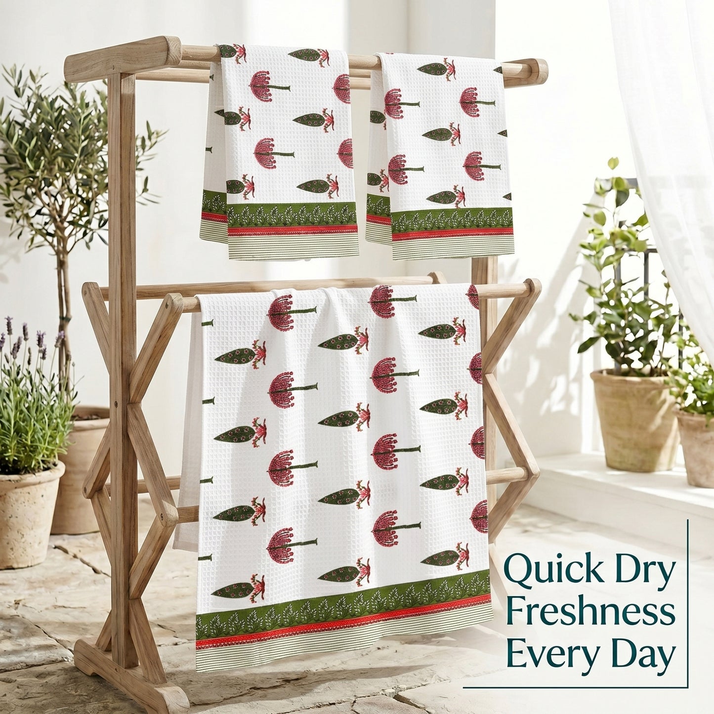 250 GSM Cotton Bath & Hand Towel Set | 1 Bath + 2 Hand Towels