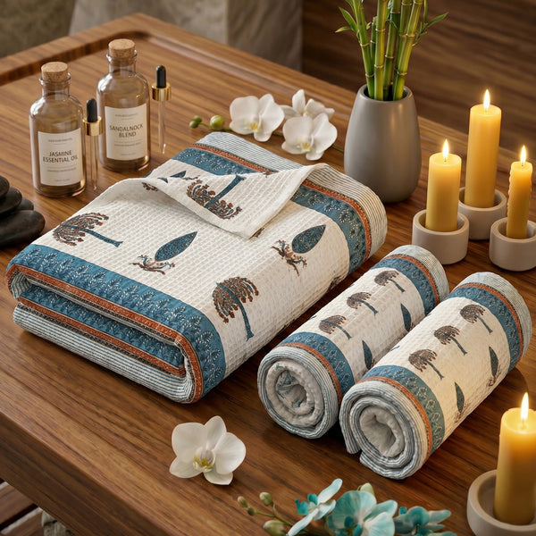 250 GSM Cotton Bath & Hand Towel Set | 1 Bath + 2 Hand Towels