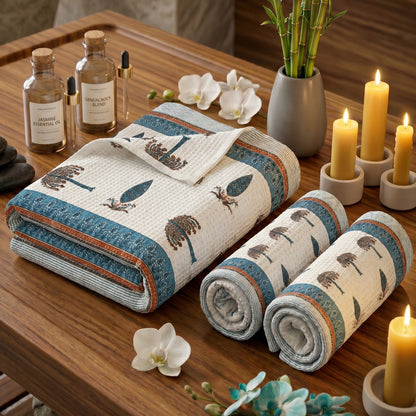 250 GSM Cotton Bath & Hand Towel Set | 1 Bath + 2 Hand Towels