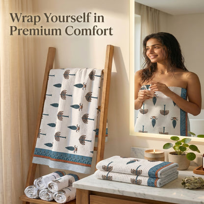 250 GSM Cotton Bath & Hand Towel Set | 1 Bath + 2 Hand Towels
