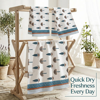 250 GSM Cotton Bath & Hand Towel Set | 1 Bath + 2 Hand Towels