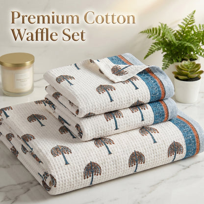 250 GSM Cotton Bath & Hand Towel Set | 1 Bath + 2 Hand Towels