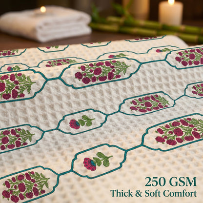 250 GSM Cotton Bath & Hand Towel Set | 1 Bath + 2 Hand Towels