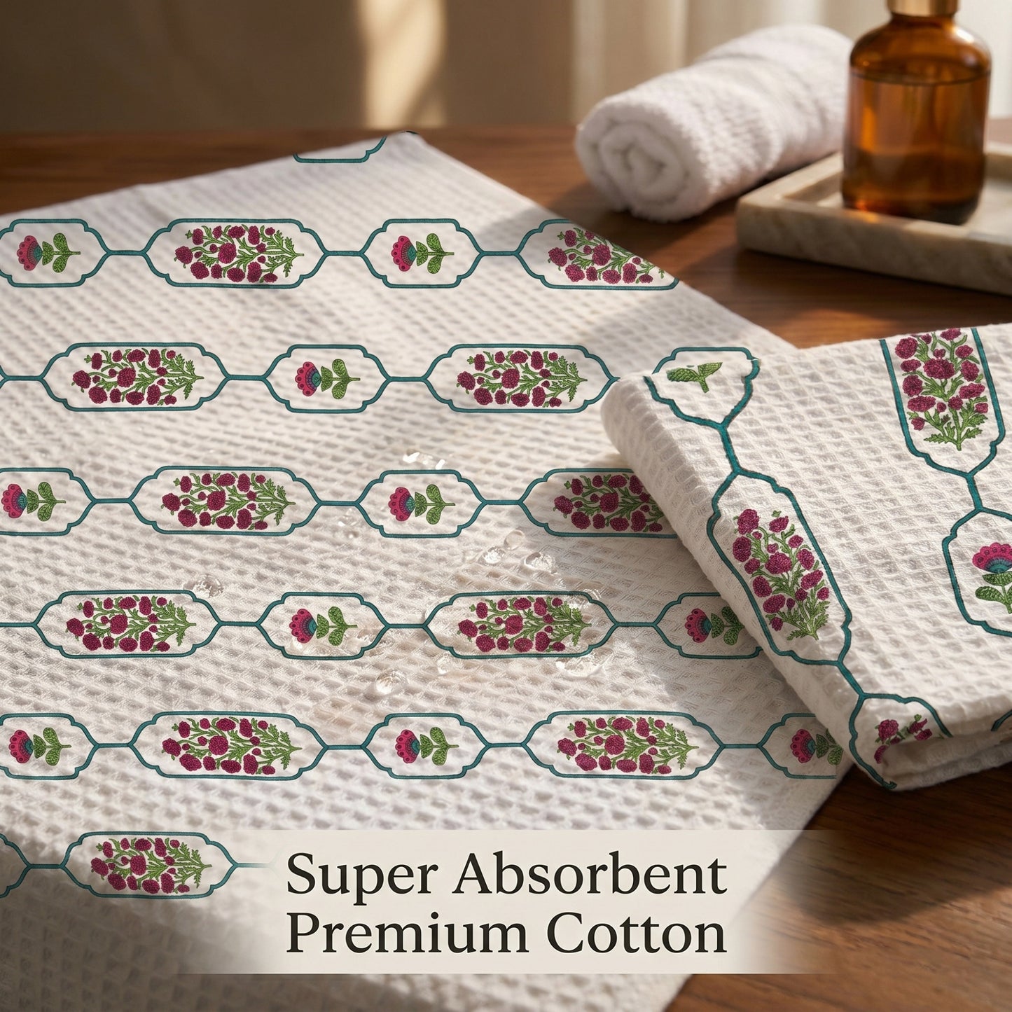 250 GSM Cotton Bath & Hand Towel Set | 1 Bath + 2 Hand Towels
