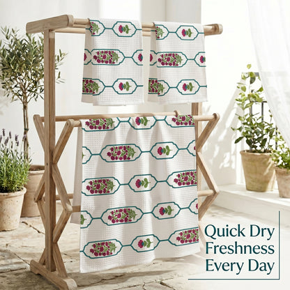 250 GSM Cotton Bath & Hand Towel Set | 1 Bath + 2 Hand Towels