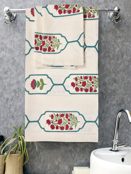 Mafatlal Madhuban Towel Set – White, Cotton