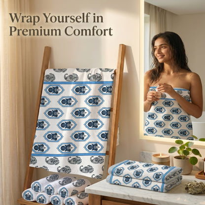 250 GSM Cotton Bath & Hand Towel Set | 1 Bath + 2 Hand Towels