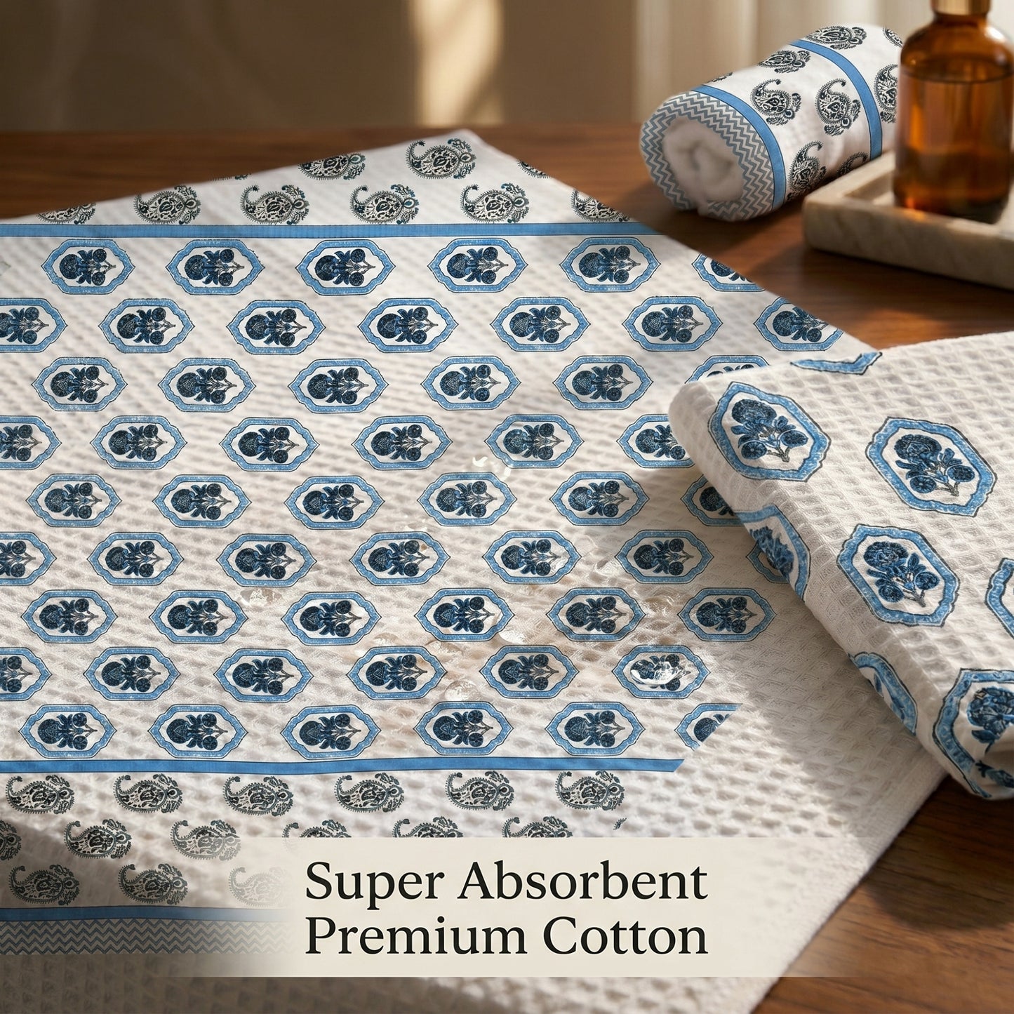 250 GSM Cotton Bath & Hand Towel Set | 1 Bath + 2 Hand Towels