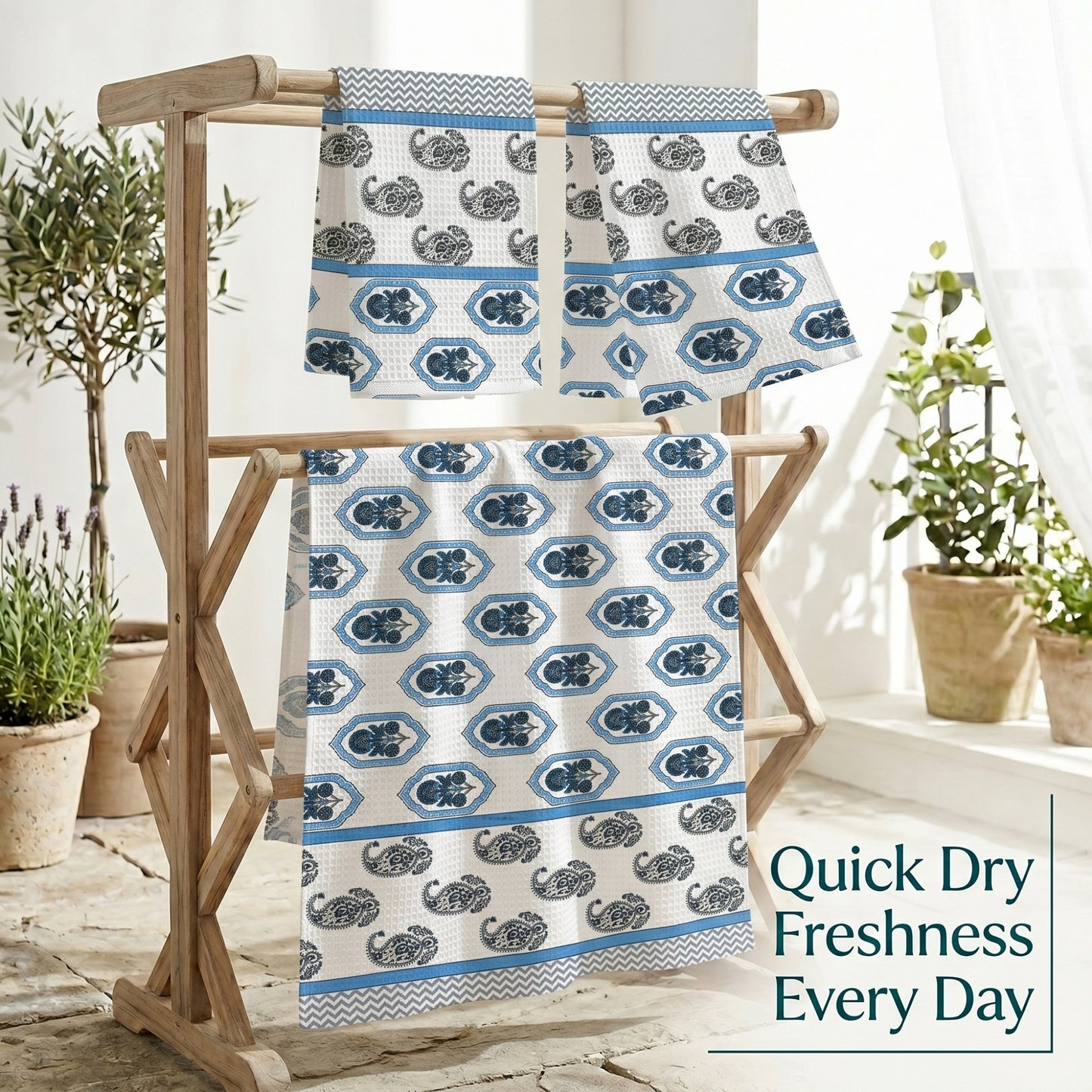 250 GSM Cotton Bath & Hand Towel Set | 1 Bath + 2 Hand Towels