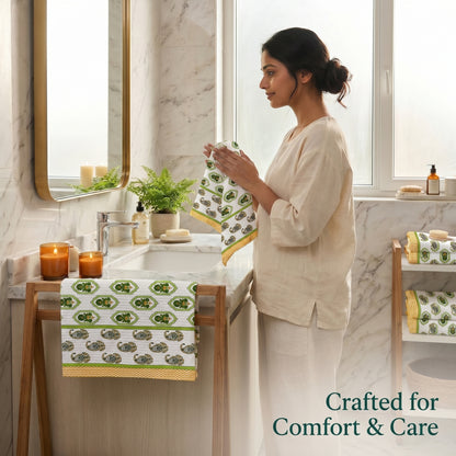 250 GSM Cotton Bath & Hand Towel Set | 1 Bath + 2 Hand Towels