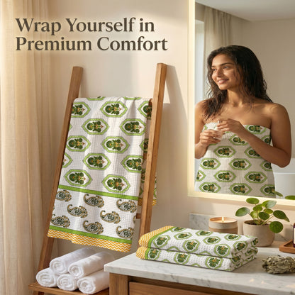 250 GSM Cotton Bath & Hand Towel Set | 1 Bath + 2 Hand Towels