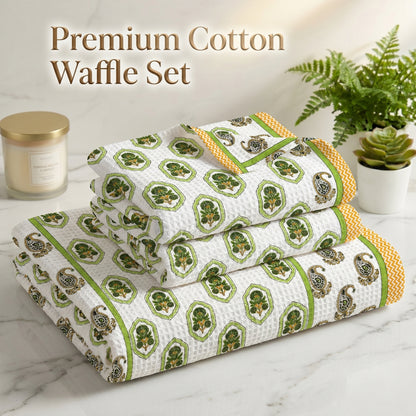 250 GSM Cotton Bath & Hand Towel Set | 1 Bath + 2 Hand Towels