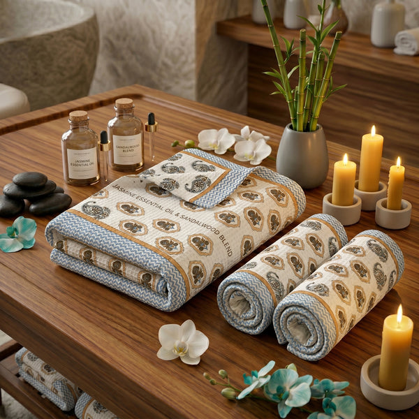 250 GSM Cotton Bath & Hand Towel Set | 1 Bath + 2 Hand Towels