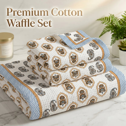 250 GSM Cotton Bath & Hand Towel Set | 1 Bath + 2 Hand Towels