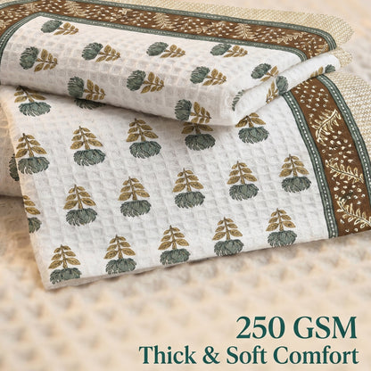 250 GSM Cotton Bath & Hand Towel Set | 1 Bath + 2 Hand Towels