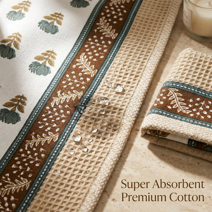 250 GSM Cotton Bath & Hand Towel Set | 1 Bath + 2 Hand Towels