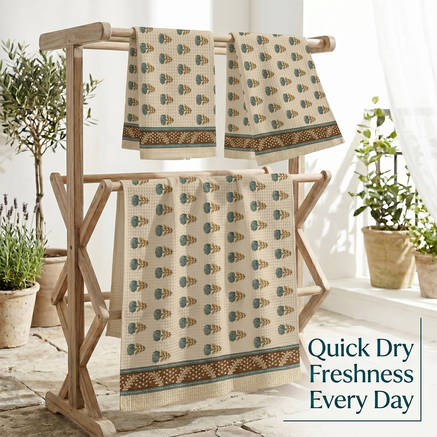 250 GSM Cotton Bath & Hand Towel Set | 1 Bath + 2 Hand Towels