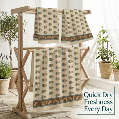 250 GSM Cotton Bath & Hand Towel Set | 1 Bath + 2 Hand Towels