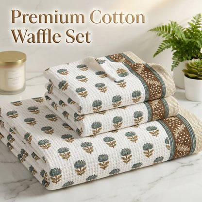 250 GSM Cotton Bath & Hand Towel Set | 1 Bath + 2 Hand Towels