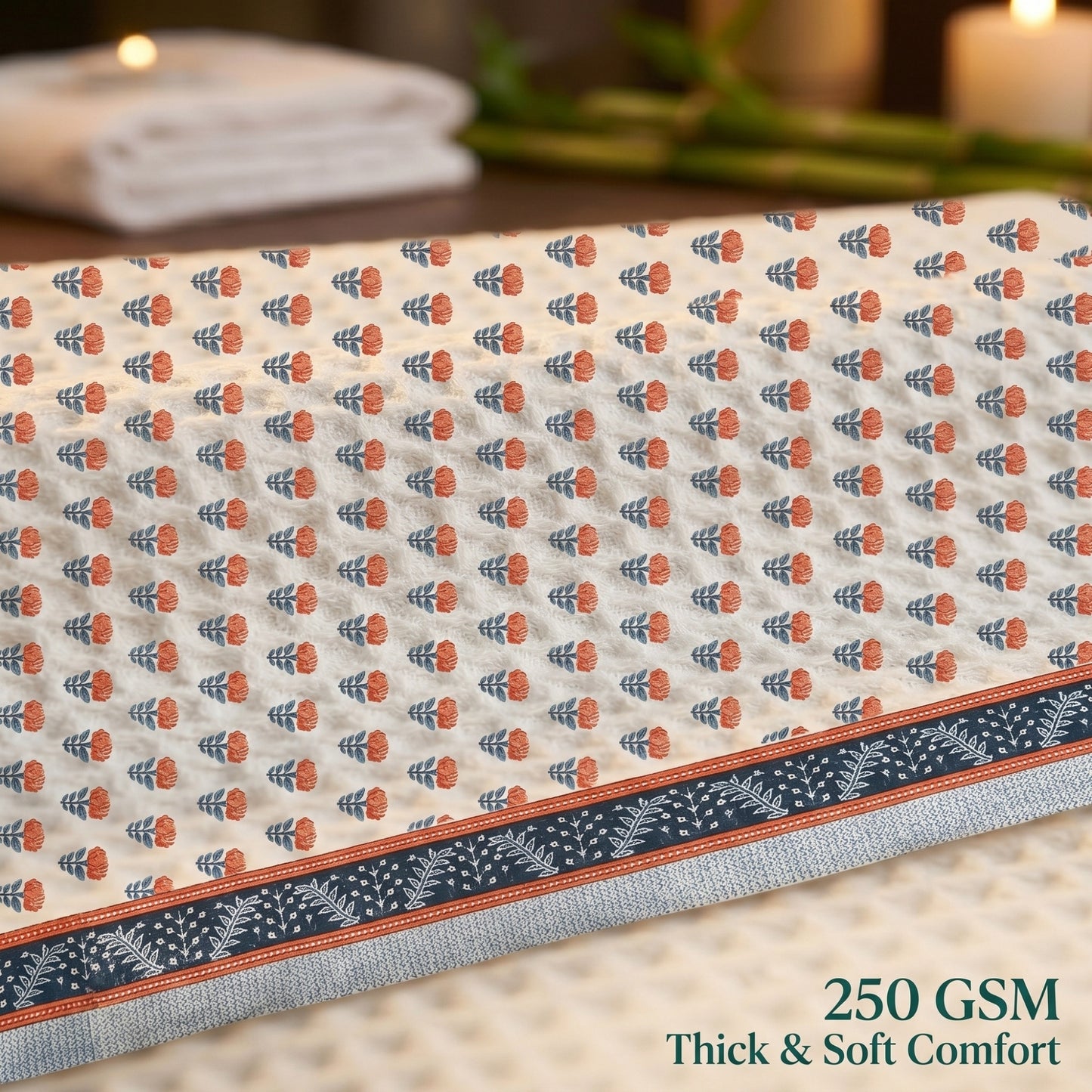 250 GSM Cotton Bath & Hand Towel Set | 1 Bath + 2 Hand Towels
