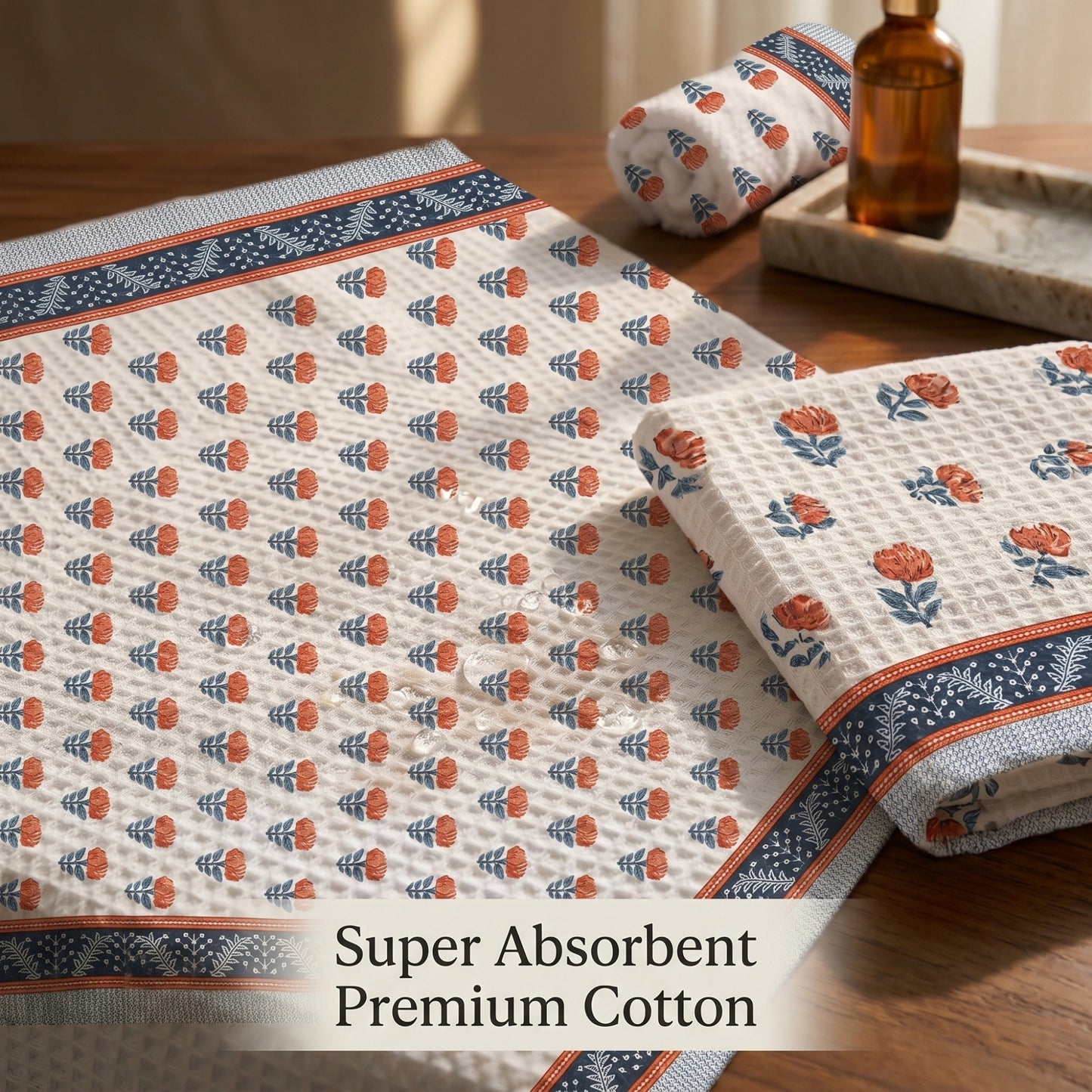 250 GSM Cotton Bath & Hand Towel Set | 1 Bath + 2 Hand Towels