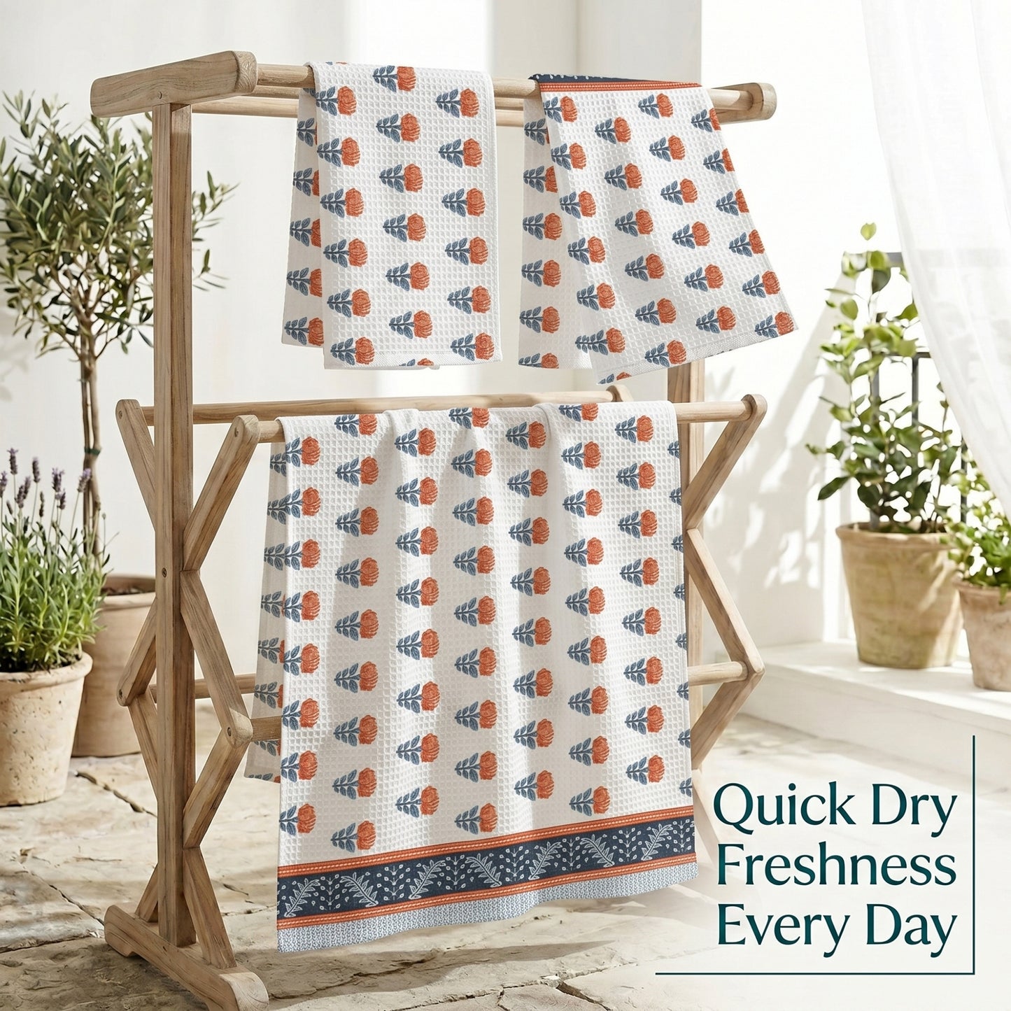 250 GSM Cotton Bath & Hand Towel Set | 1 Bath + 2 Hand Towels
