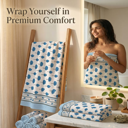 250 GSM Cotton Bath & Hand Towel Set | 1 Bath + 2 Hand Towels