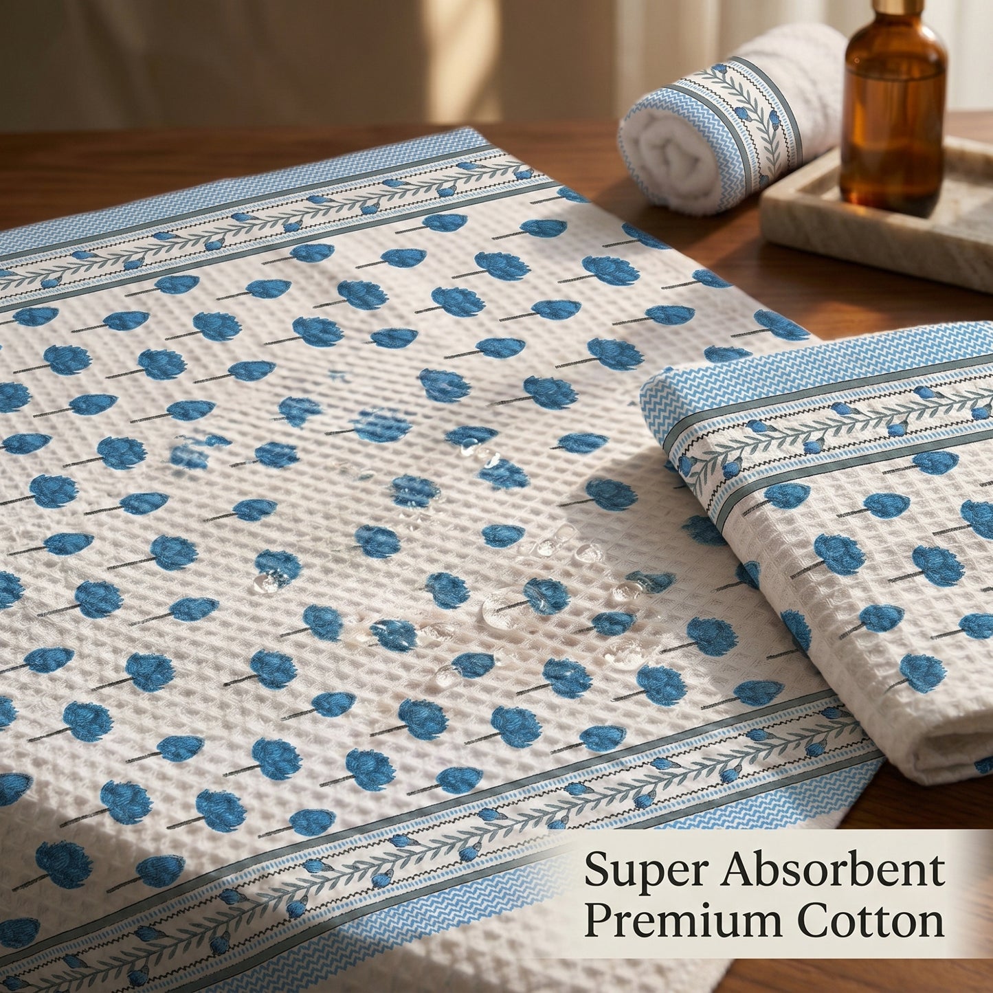 250 GSM Cotton Bath & Hand Towel Set | 1 Bath + 2 Hand Towels