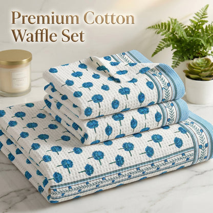 250 GSM Cotton Bath & Hand Towel Set | 1 Bath + 2 Hand Towels