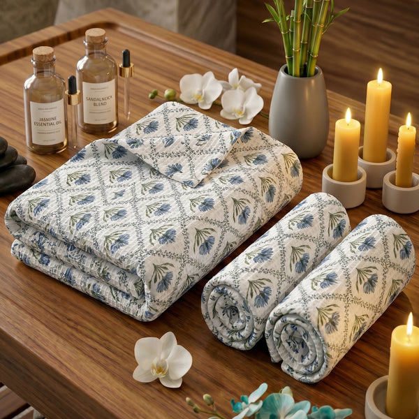 250 GSM Cotton Bath & Hand Towel Set | 1 Bath + 2 Hand Towels
