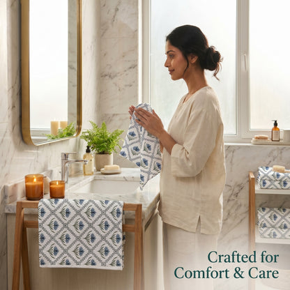 250 GSM Cotton Bath & Hand Towel Set | 1 Bath + 2 Hand Towels