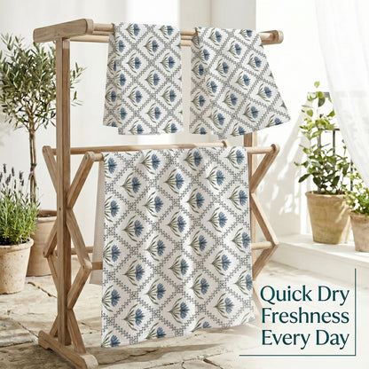 250 GSM Cotton Bath & Hand Towel Set | 1 Bath + 2 Hand Towels