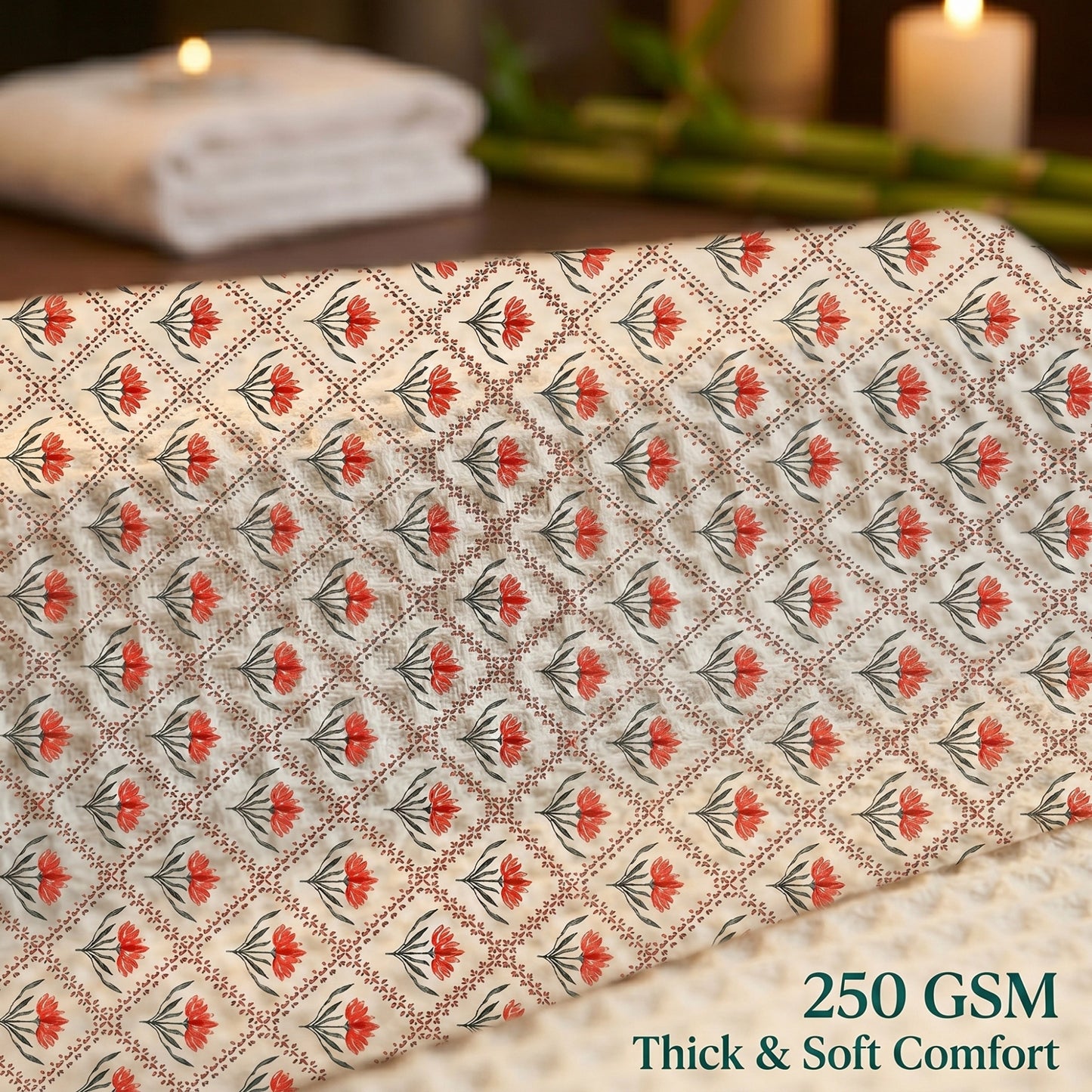 250 GSM Cotton Bath & Hand Towel Set | 1 Bath + 2 Hand Towels