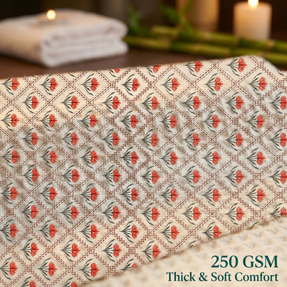 250 GSM Cotton Bath & Hand Towel Set | 1 Bath + 2 Hand Towels