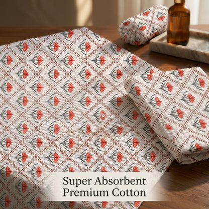 250 GSM Cotton Bath & Hand Towel Set | 1 Bath + 2 Hand Towels