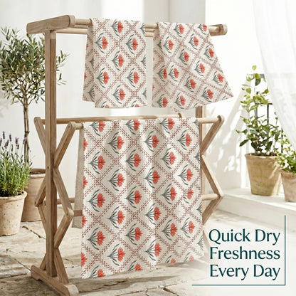 250 GSM Cotton Bath & Hand Towel Set | 1 Bath + 2 Hand Towels