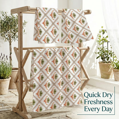 250 GSM Cotton Bath & Hand Towel Set | 1 Bath + 2 Hand Towels
