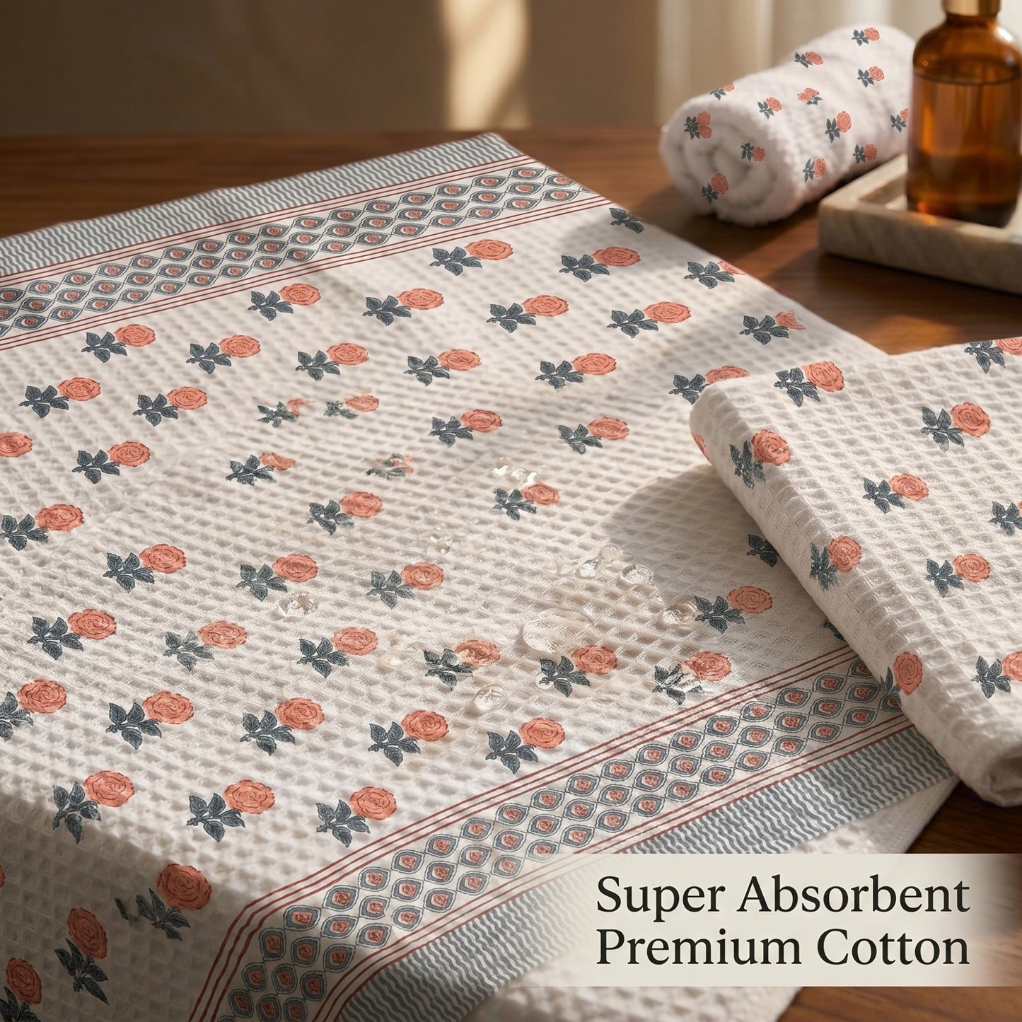 250 GSM Cotton Bath & Hand Towel Set | 1 Bath + 2 Hand Towels