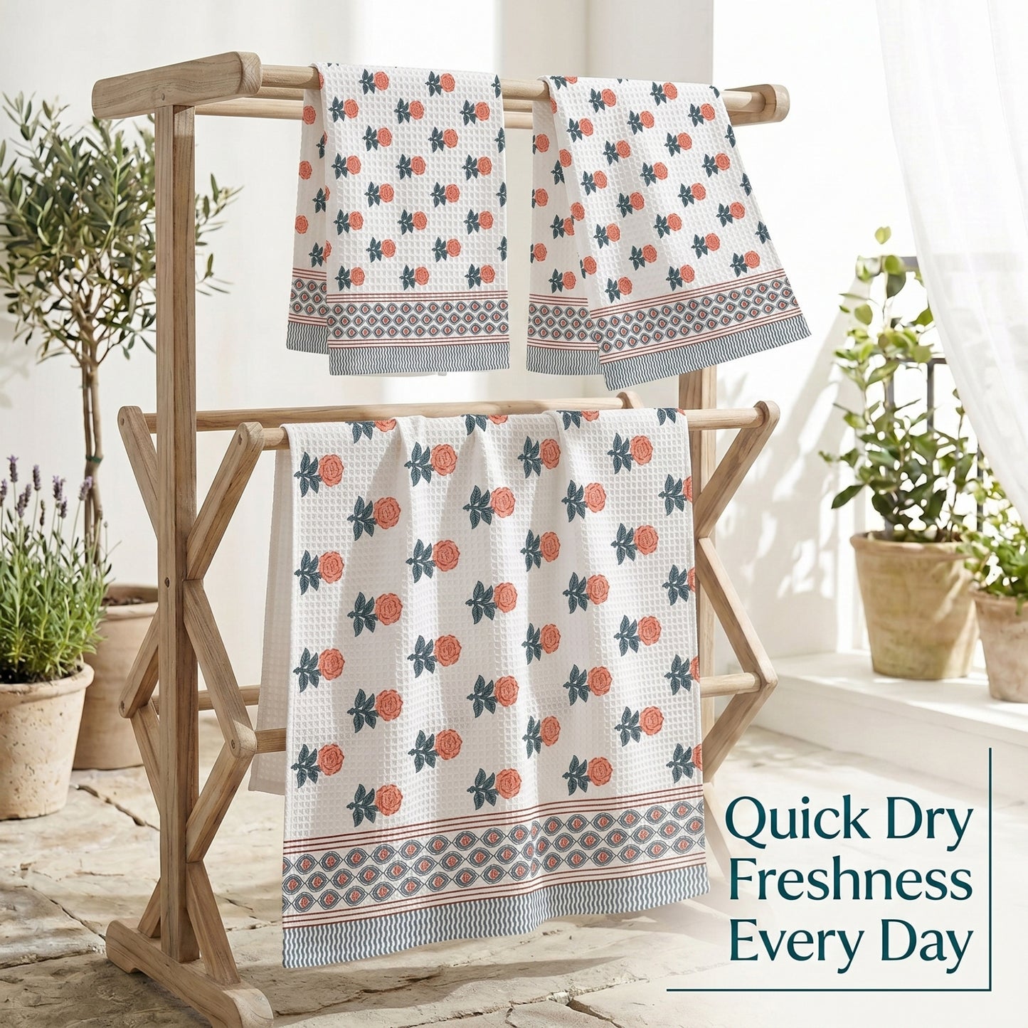 250 GSM Cotton Bath & Hand Towel Set | 1 Bath + 2 Hand Towels