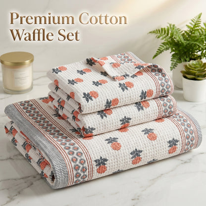250 GSM Cotton Bath & Hand Towel Set | 1 Bath + 2 Hand Towels
