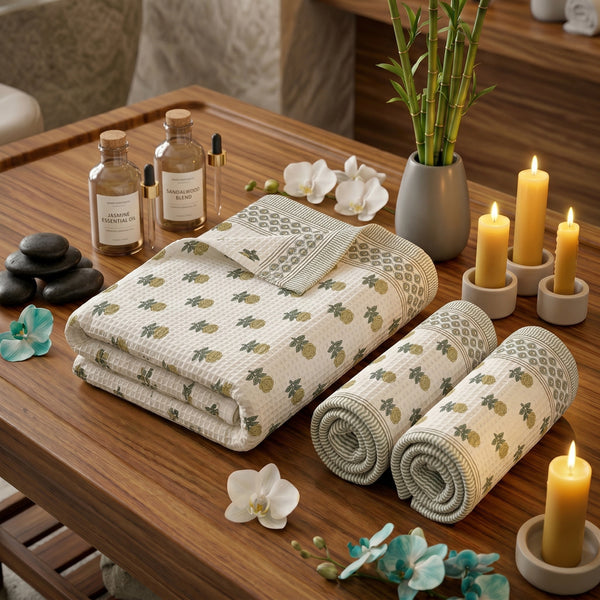 250 GSM Cotton Bath & Hand Towel Set | 1 Bath + 2 Hand Towels